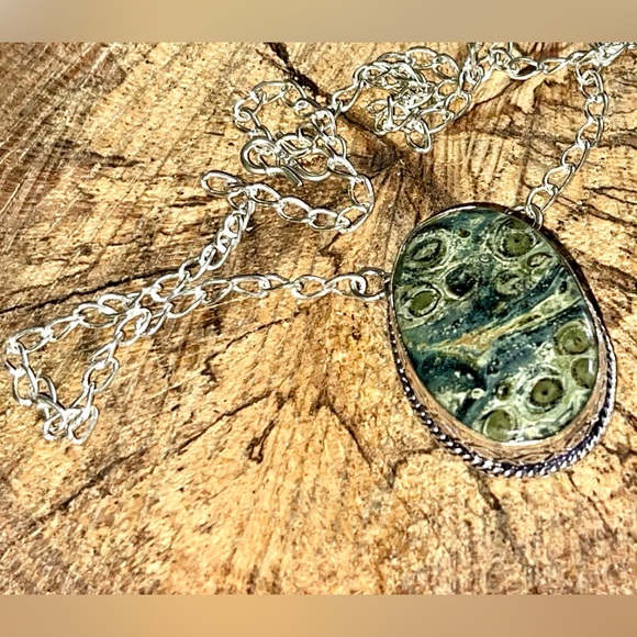 Crocodile Kambaba Jasper Pendant Necklace - Picture 5 of 10